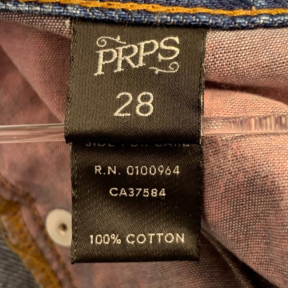 PRPS Size 28 El Camino Blue Cotton Distressed Tapered Jeans - Picture 8 of 9